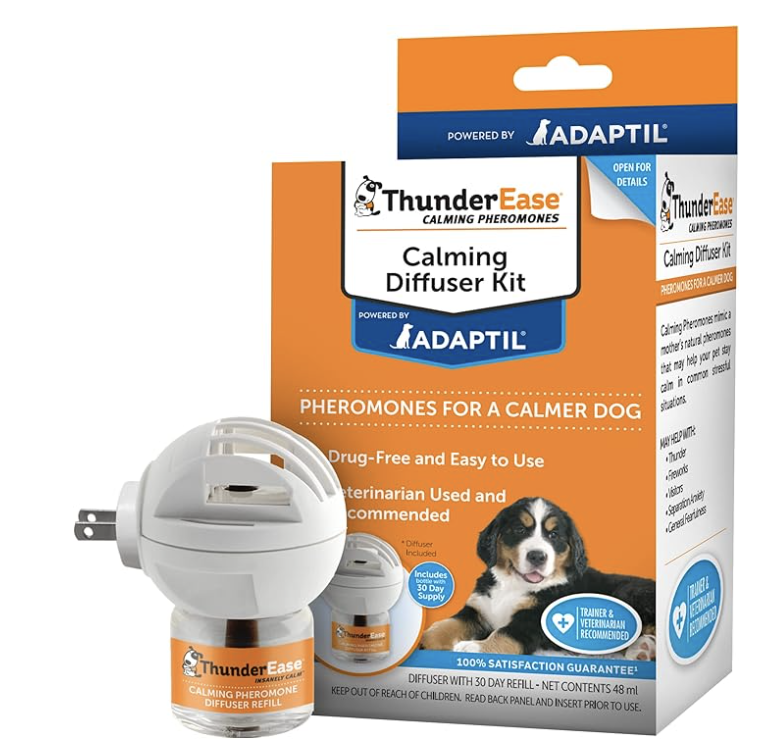 Pheromone calming diffuser for crate anxiety relief